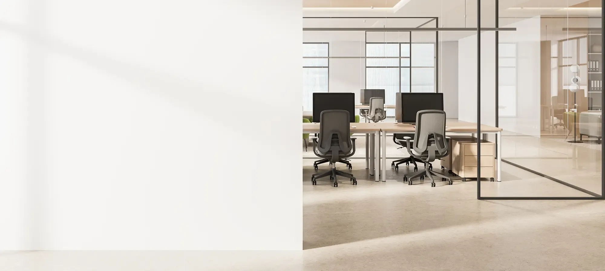 Modern office meeting room after professional cleaning